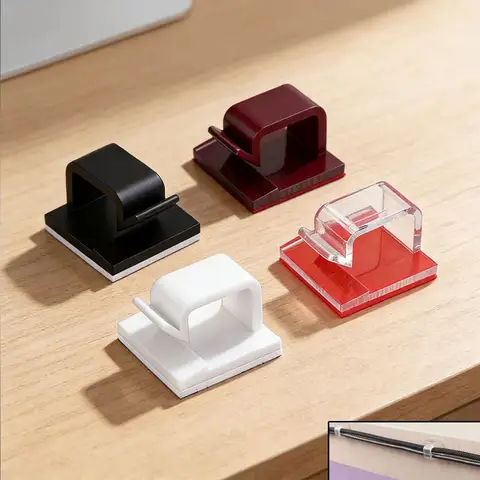 10 個車のインテリア自動ファスナーケーブルオーガナイザー USB ワインダーデスクトップ整理クリップ管理ワイヤーホルダーマウスコードアクセサリー用
