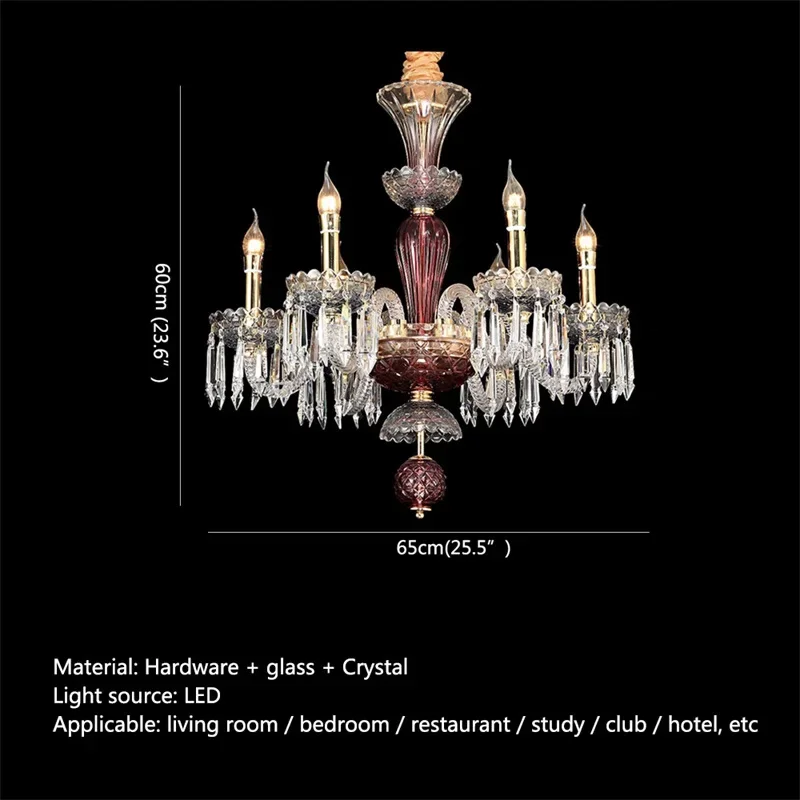 النمط الأوروبي الثريا LED معلقة قلادة شمعة أضواء الكريستال تركيبات فاخرة لغرفة المعيشة المنزلية