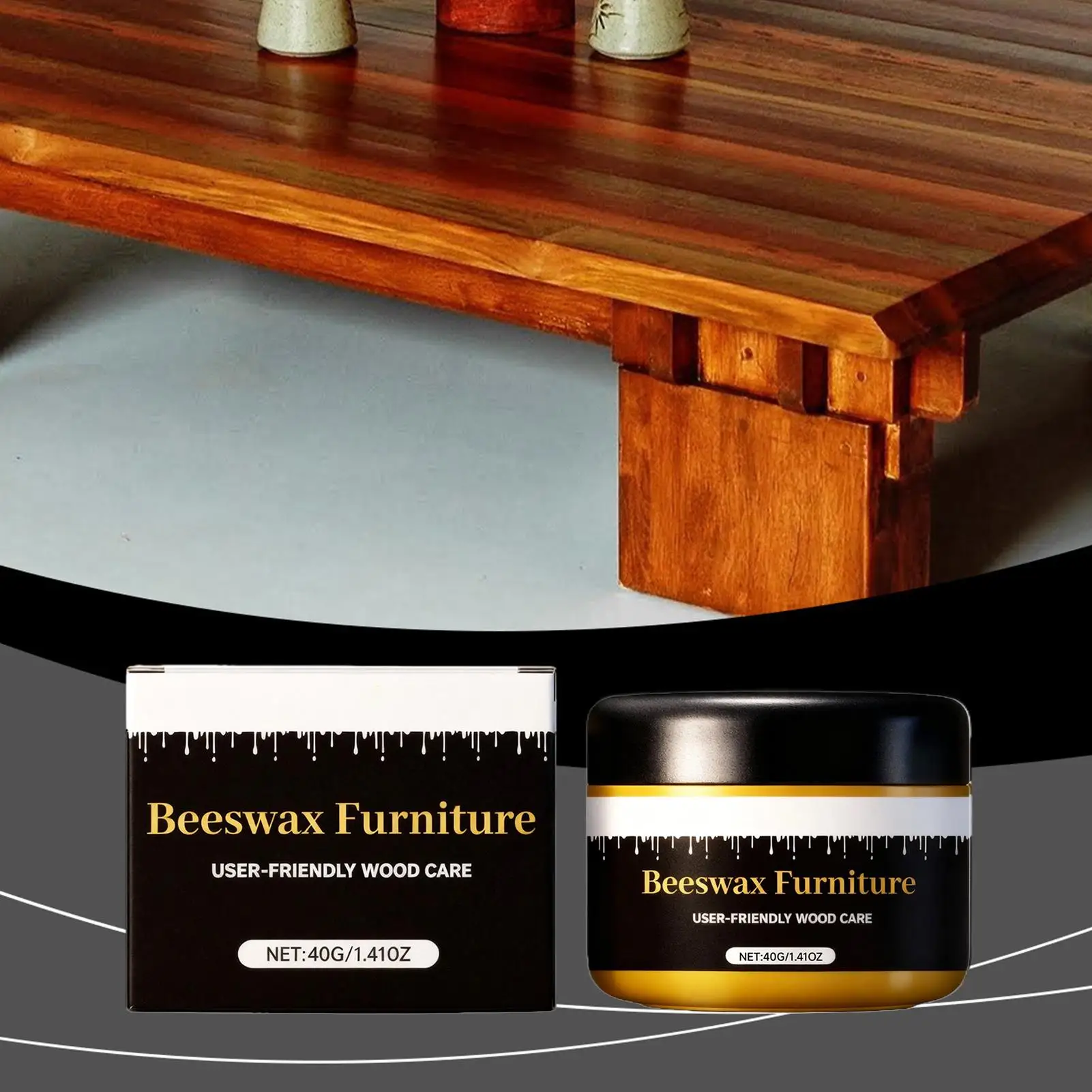 40g Beeswax Wood Restoration Wax Furniture & Floor Polishes Rejuvenates Hardwood Cabinets Tables For Cutting Board Drawer