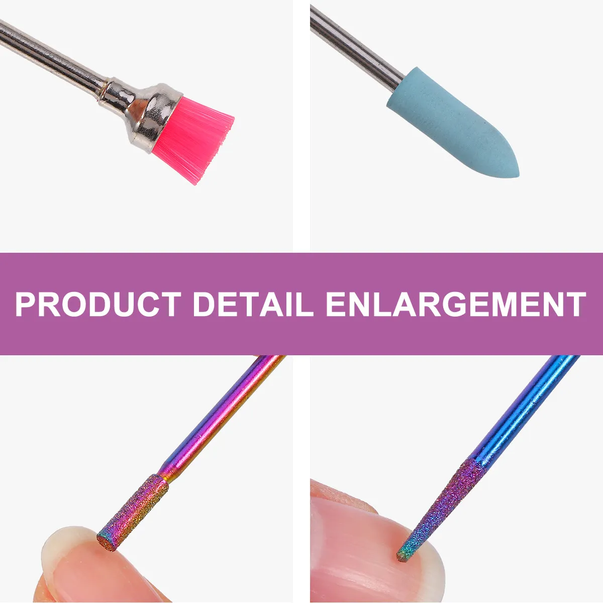 10 Stück Maniküre-Bohrer Professionelle Nagelschleifköpfe für Natürliche und Künstliche Nägel Elektrische Nagelfeilen-Zubehör