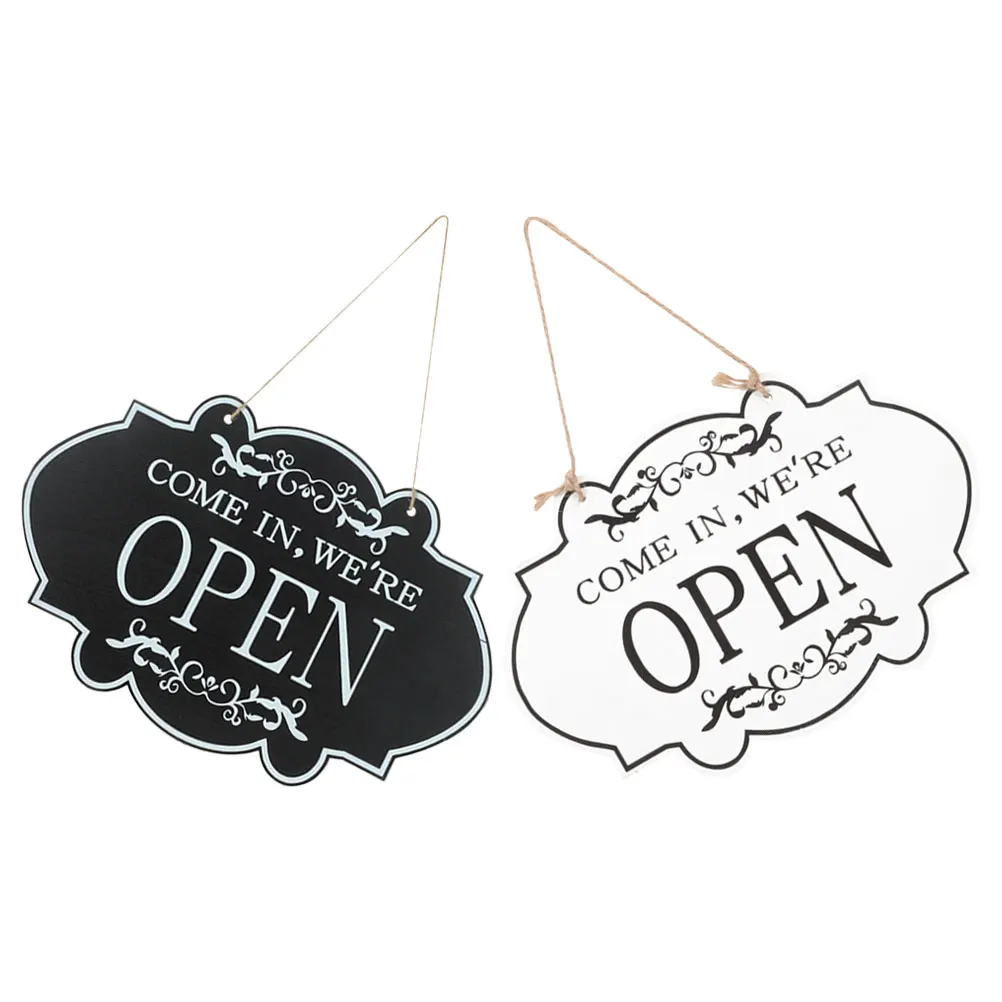 

2pcs Wooden Door Sign Vintage Dualsided Open Closed Business Hours Restaurant Home Bar Cafe Hotel Decorative Plaques