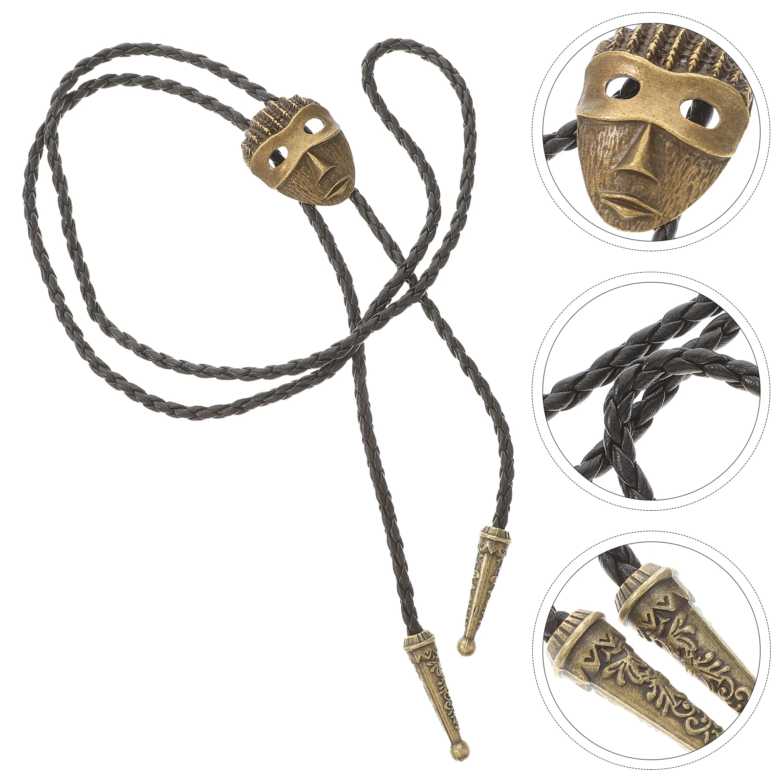 

Bolo Tie Necklace Cowgirl Accessories Vintage Pu Rope Ties Western Retro Bolo Necktie Chain Mens Fashion Cowboy Jewelry