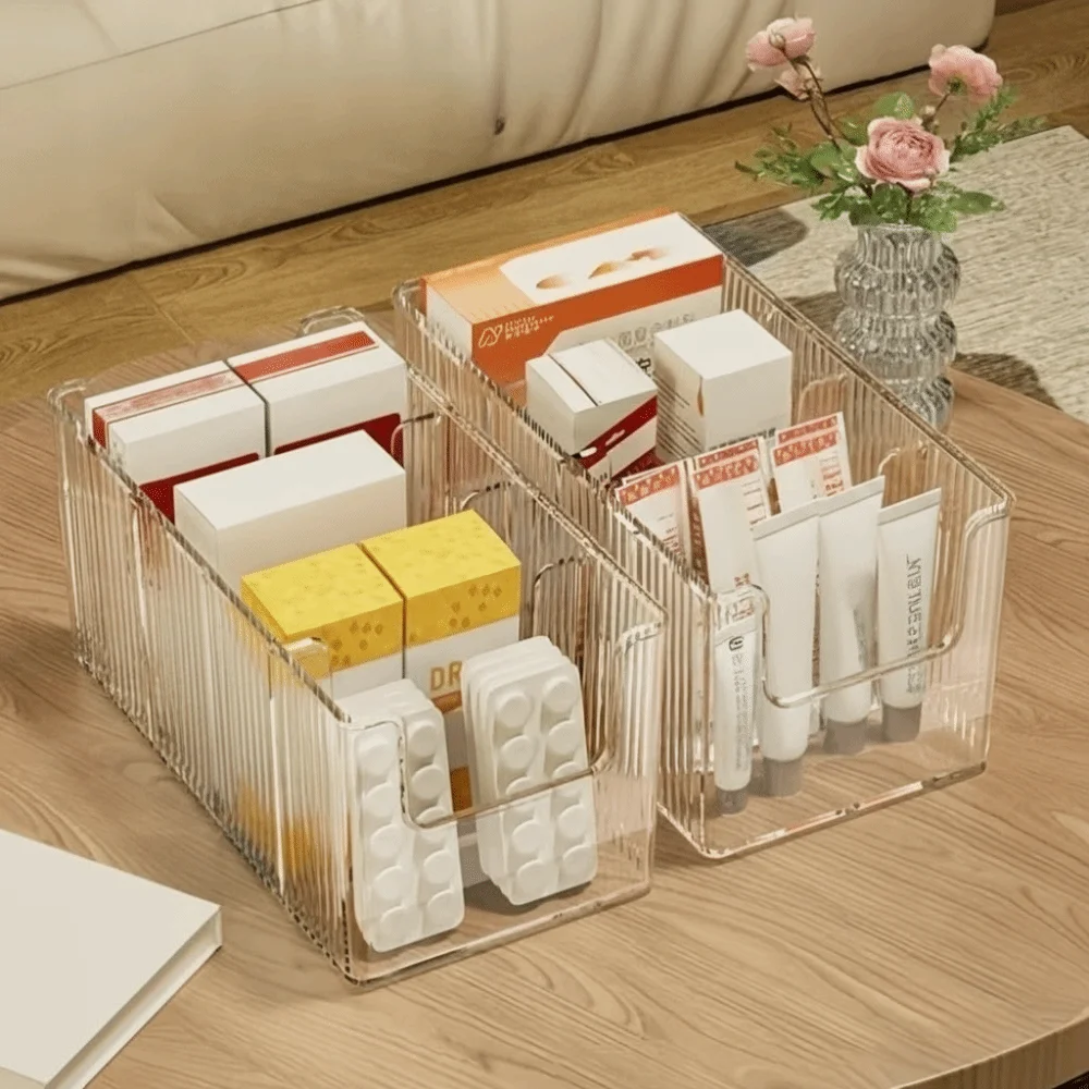 Multi-Compartment Medicine Storage Box Stackable Clear Lid Pill Organizer Container Space Saving Waterproof Supplies Holder