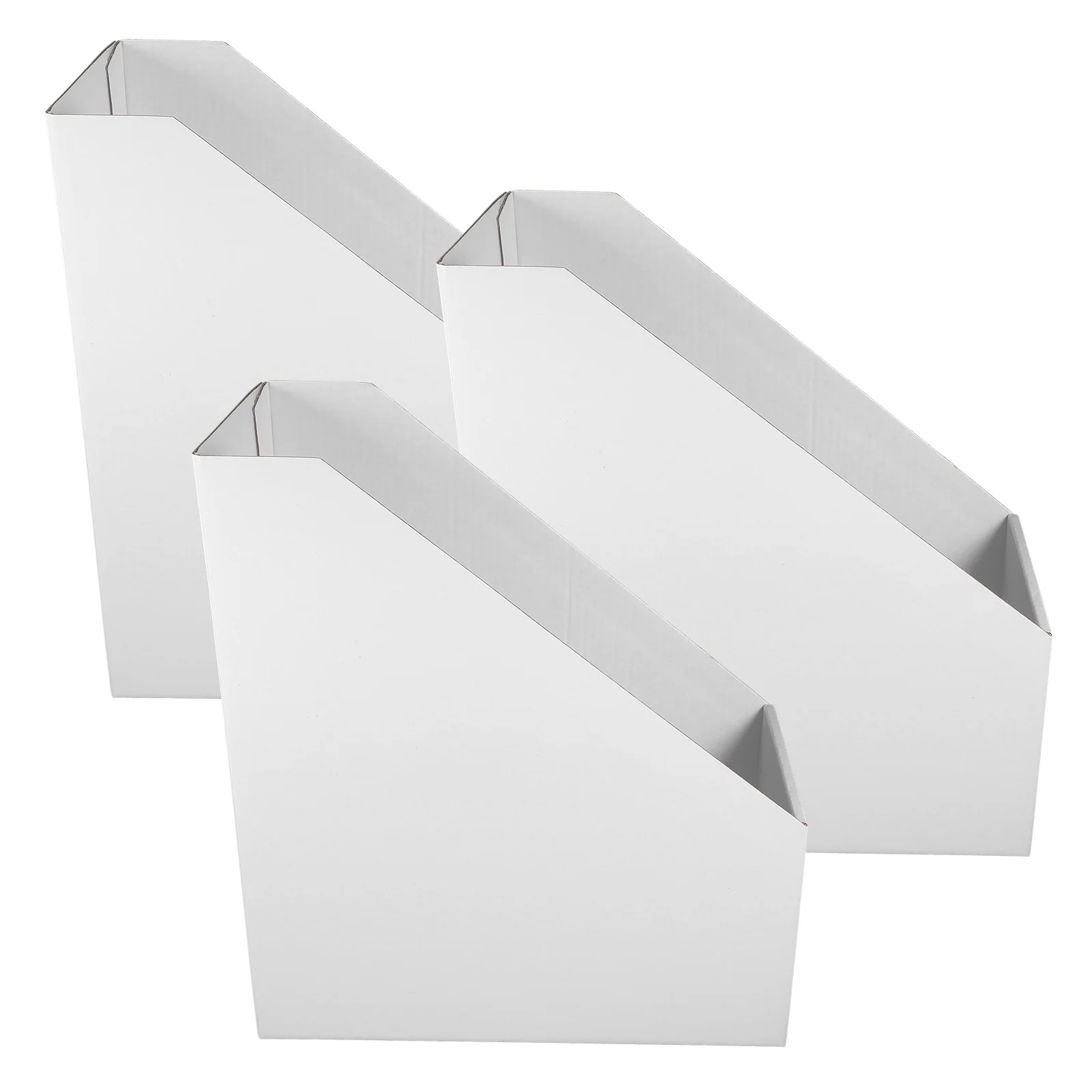

3 Pcs White Desktop Document Rack File Tray ganizer Paper Storage Box Folder Holder Files Books Study Desk Accessories