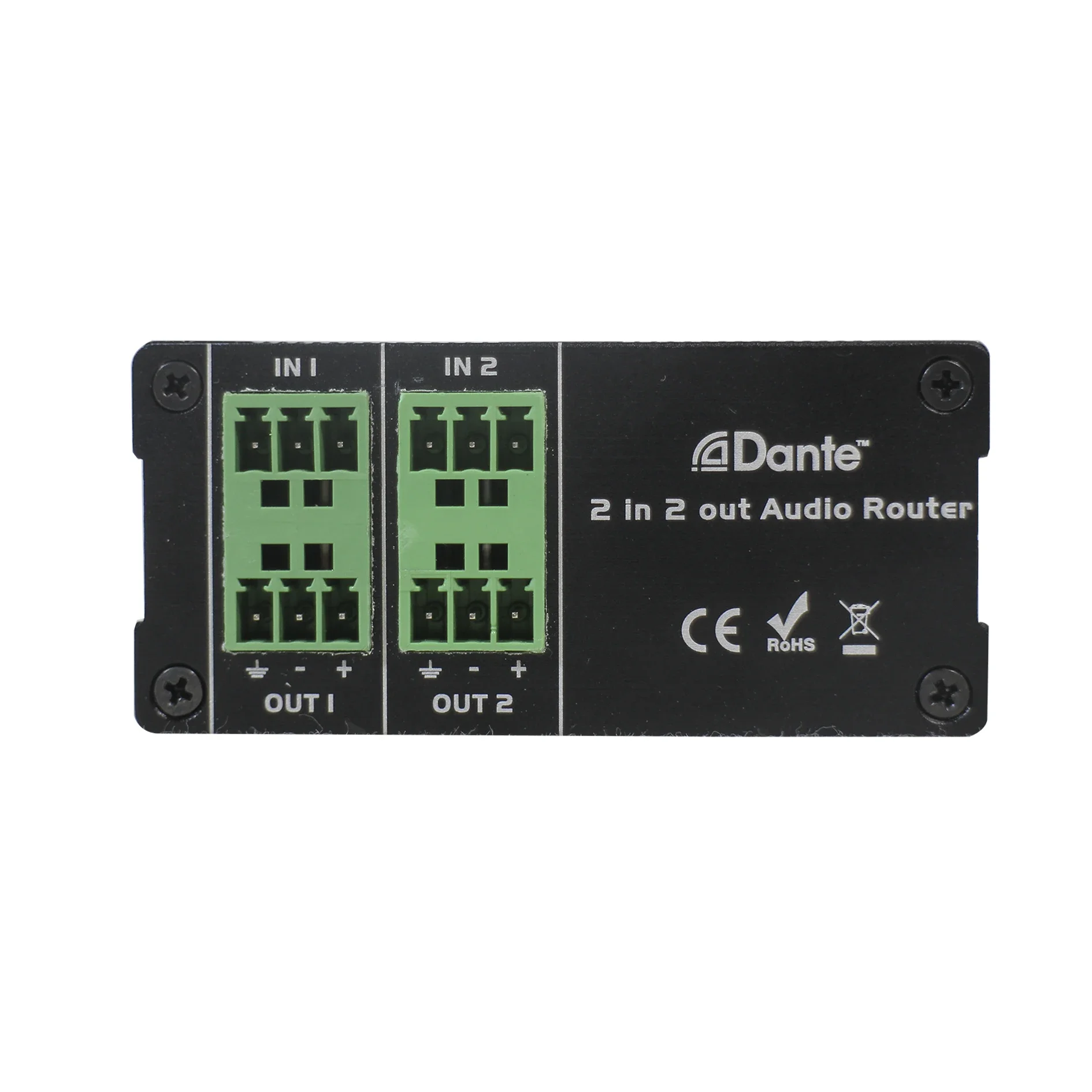 Multi-function Professional 2 In 2 Out Dante Network Audio System Transmitter with CAT5/6 Connector