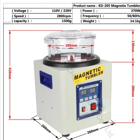 Jewelry Polishing Machine Small Magnetic Grinding Gold Silver Jewelry Accessories Cleaning Derusting Aluminum Allo