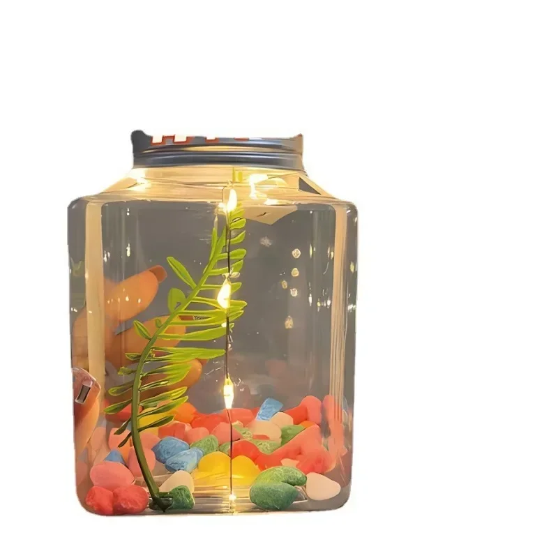 Mini Fish Bowls Betta Tank Small Ornamental Fish Live Pet Aquariums Cylinder High Transparency Fish Tank Aquarium Accessories - Image 6