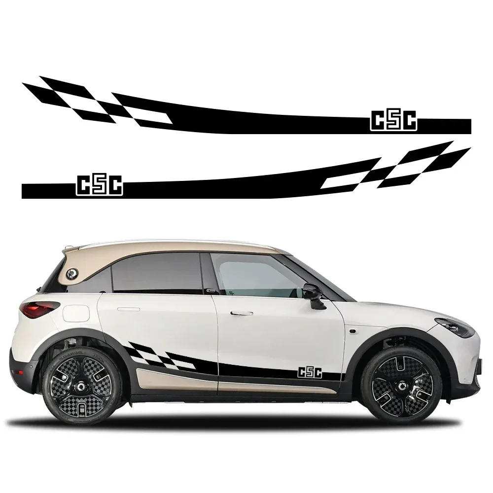 

2pcs Car Sides Body Stickers DIY Personalized Vinyl Film Decals For Mercedes Benz New Smart Forfour 453 #1 #3 Tuning Car Decor
