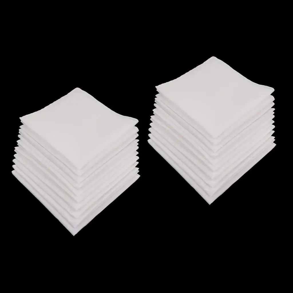 Pure Cotton Handkerchiefs Pack White Solid Pocket Square Classic Hankies Set for Men Wedding and Daily Use
