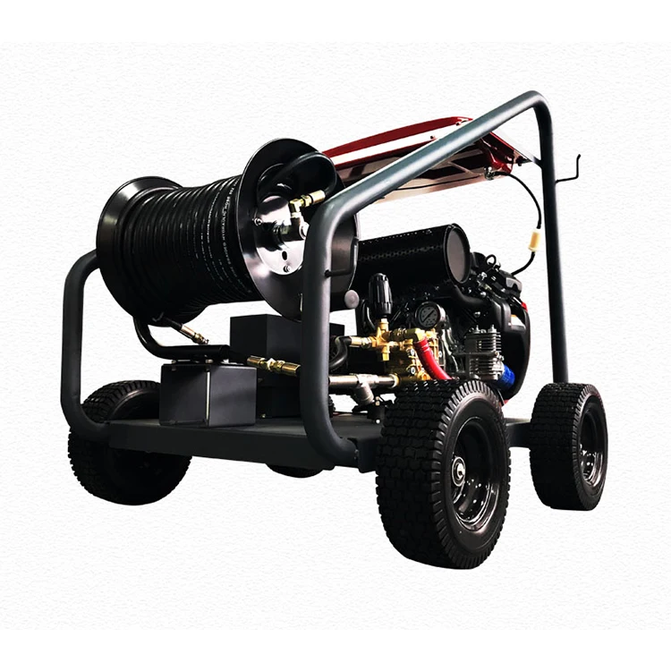 Gasoline powered pipe unblocking machine