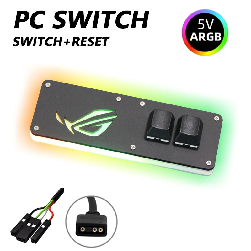 PC Switch reset computer external switch RGB Lighting Desktop Motherboard External Start switch cable PC case accessories cable