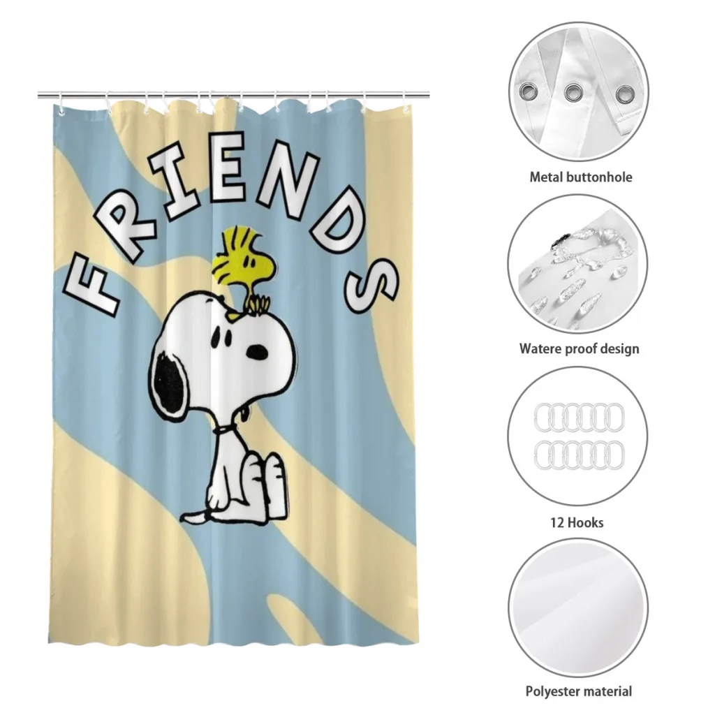 Snoopy Shower Curtain  Bathroom Decoration Shower Curtain Birthday Gift