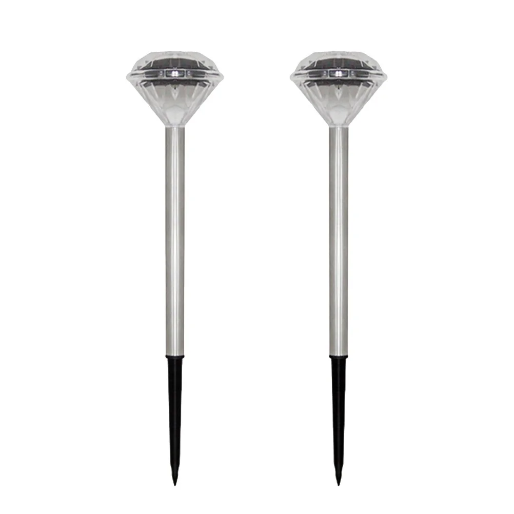 2 Pcs Solar Lawn Light Powered Outdoor Led Exterior Pathway Waterproof