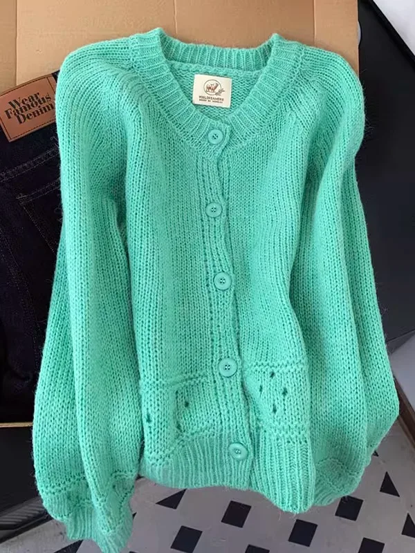 

Women's Loose Knitted Open Cardigan Sweater Hollow out Design Autumn Winter Outerwear Comfortable Sle Casual High Waist