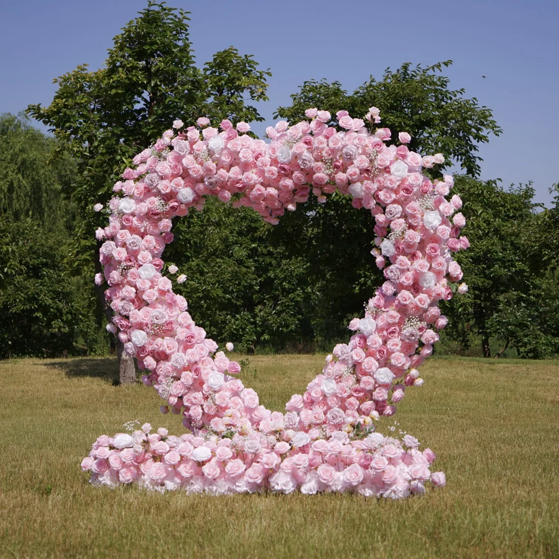 

2025 Customizable High Quality Artificial Pink for Love Flower Arch Handmade for Christmas and Wedding Party Decoration