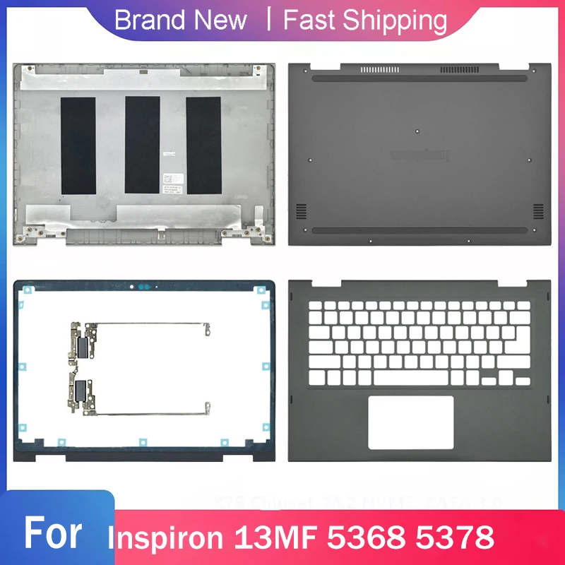 New Bottom Base Case For Dell Inspiron 13MF 5368 5378 Laptop LCD Back Top Cover Front Bezel Hinges Palmrest Upper  A B C D Shell