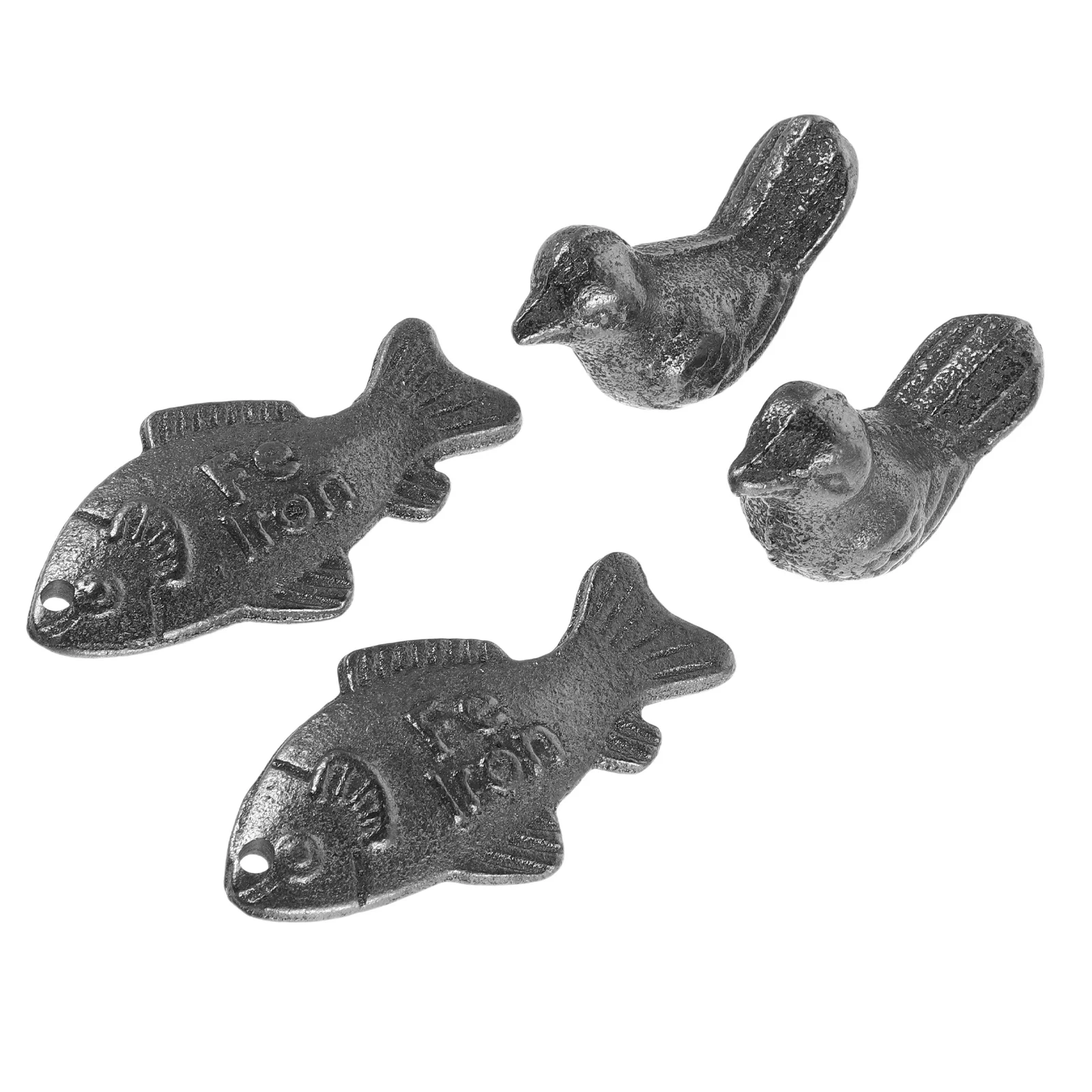 

4Pcs Black Cast Iron Fish Bird Cooking Accessory Natural Iron Supplement for Vegans Athletes Pregnancy Anemia Prevention