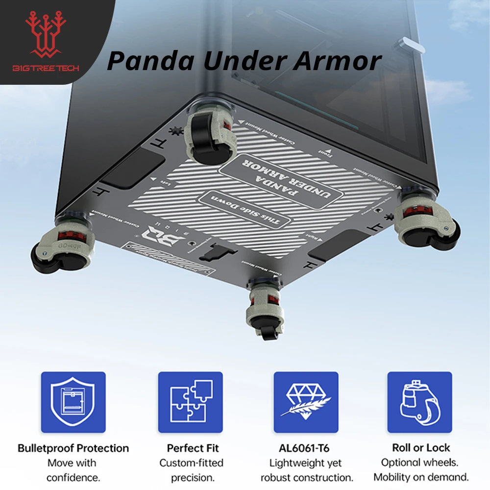 

Нижняя пластина 3D-принтера BIGTREETECH Panda Under Armor с колесиками для Bambulab X1 P1, подвижное колесо слайдера, часть 3D-принтера