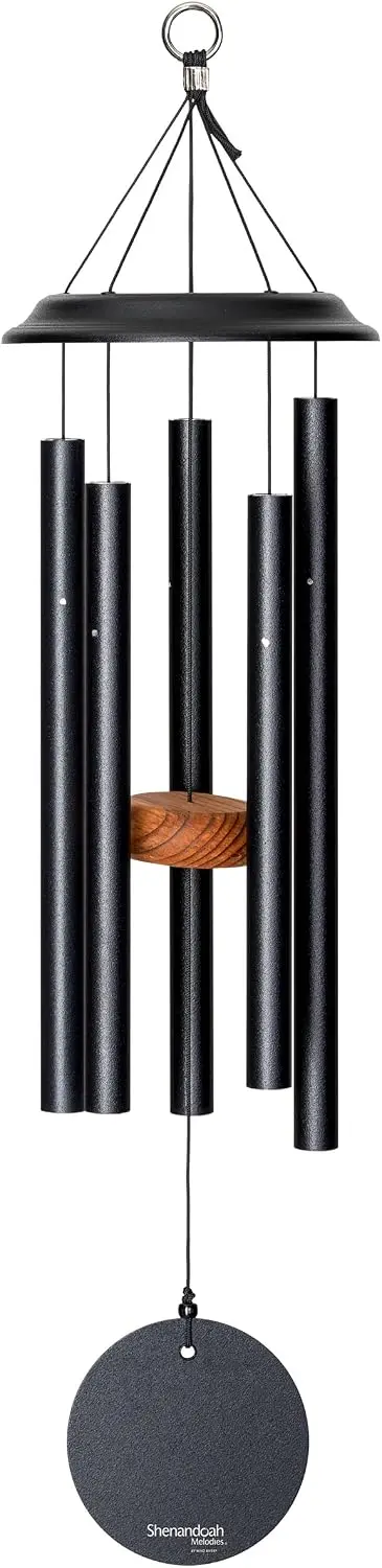 26 Inch Black Wind Chime Aluminum Chime Patio Backyard Garden Outdoor Decor Made Usa