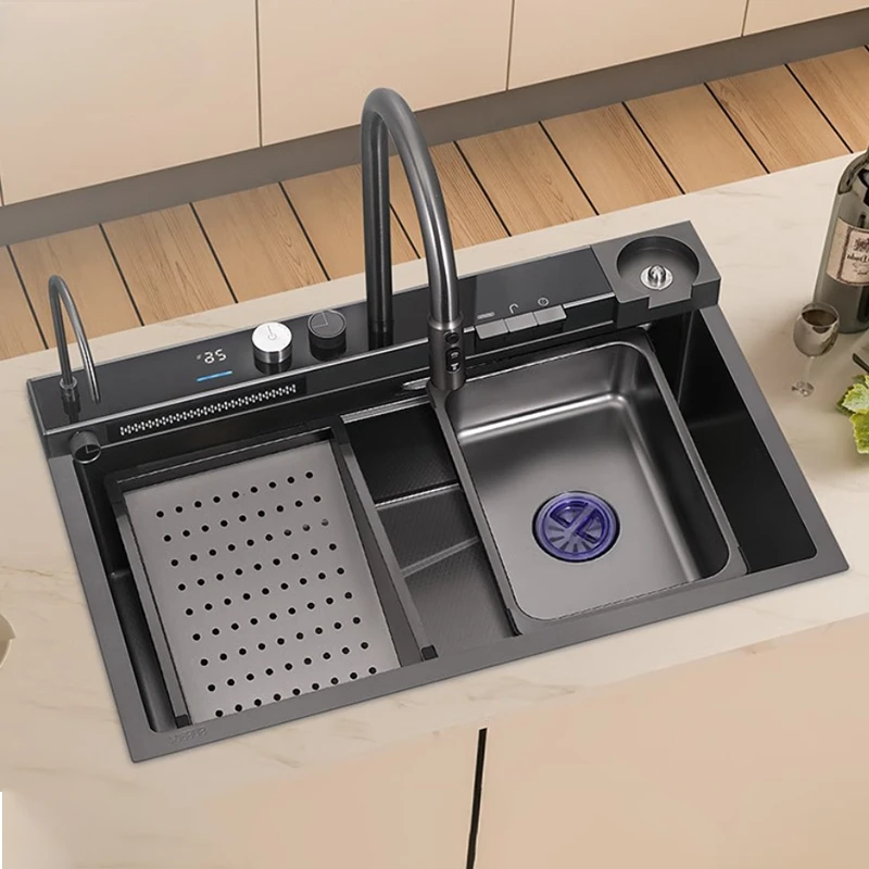 

Умывальник для овощей из нержавеющей стали 304, многофункциональная кухонная мойка ручной работы с автоматическим мытьем посуды