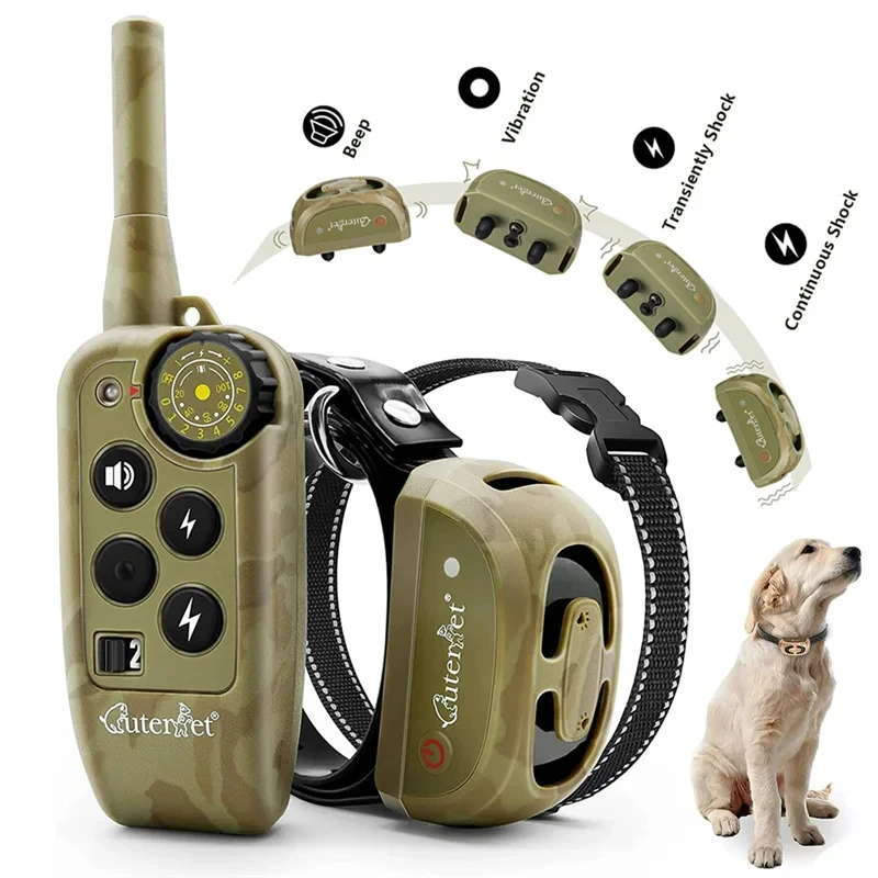 

New Waterproof Anti Bark Electric Dog Training Collar 800m Remote Control Stop Shock Vibration Sound For Pet Dog Accessories