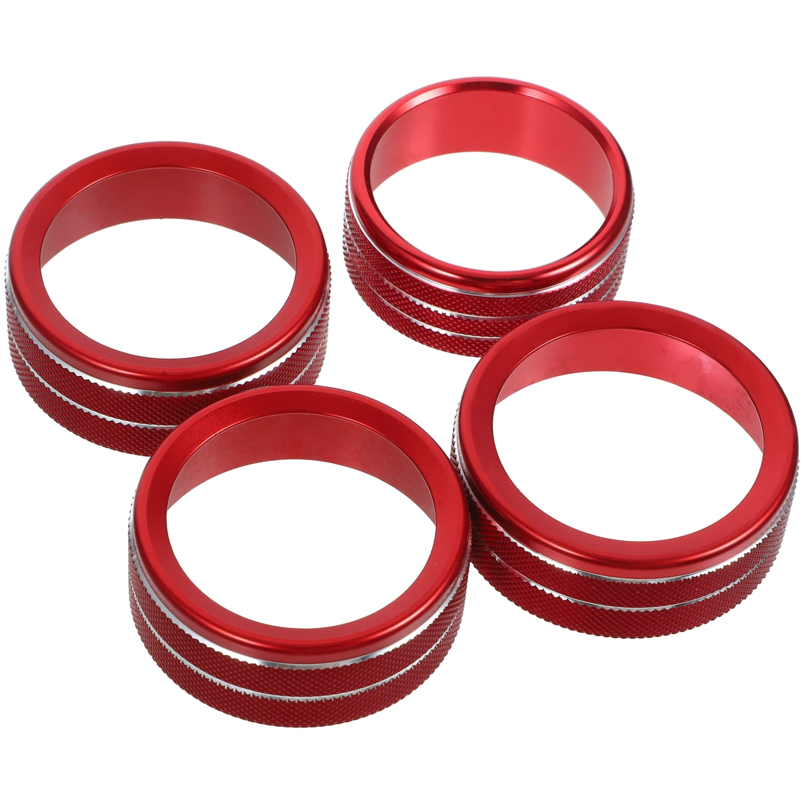 

4 Pcs Air Conditioner Knob Cover Center Console Decoration Ring for JLU 2018 2022 Car Interior Accessories Red