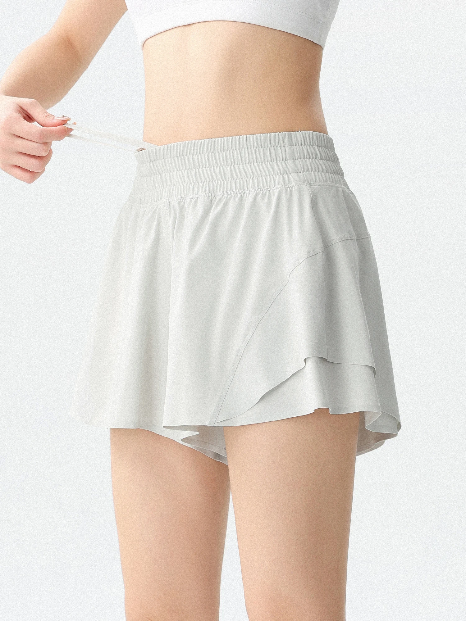 

High Waist Loose Fit Sporty Shorts Women's Breathable Lightweight Running Yoga Fitness Three-quarter Length Summer Shorts