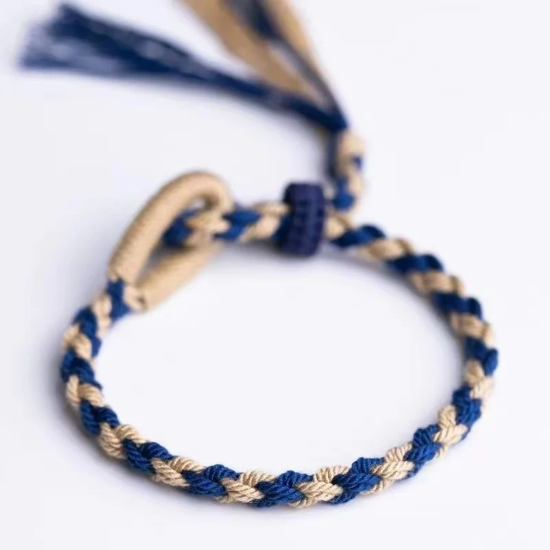 Braccialetti per coppie con corda rossa blu fatti a mano braccialetti con ciondoli di buona fortuna con nodo tibetano regalo per gli amanti degli