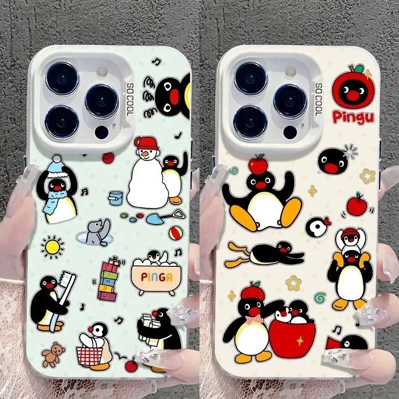 Cartoon Pingus Penguins Phone Case for Samsung Galaxy A37 A57 A17 A16 A35 A55 A25 A05S A15 A56 A54 A36 A34 A24 A26 4G 5G Cover
