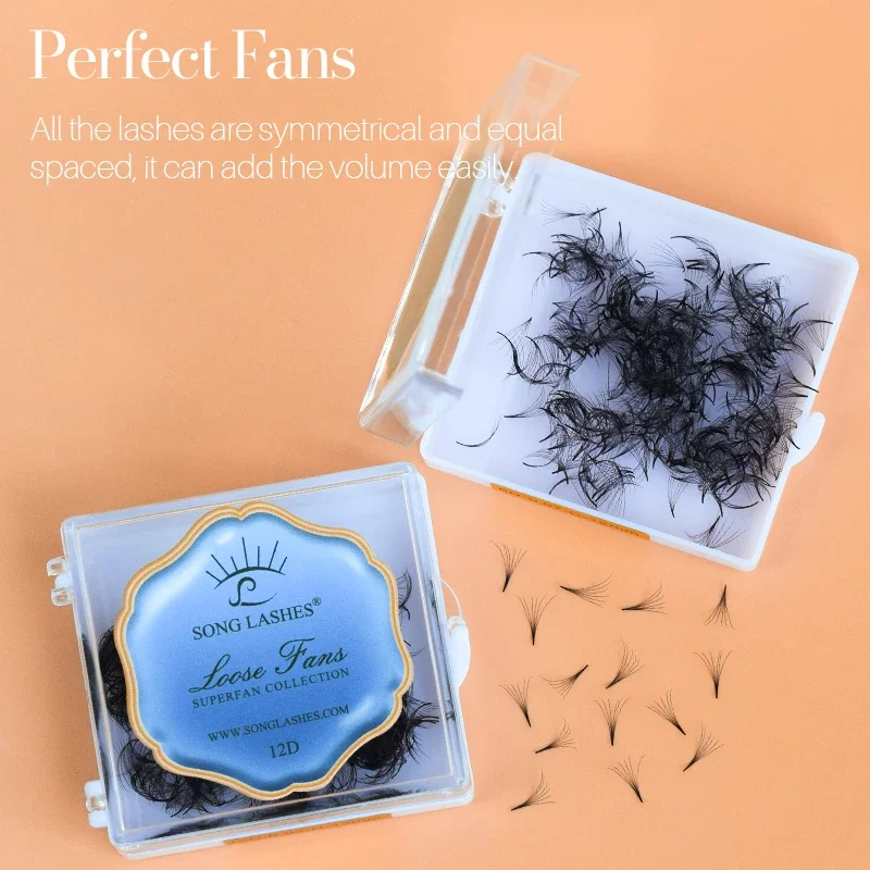 NEW Songlashes Loose Fan Lashes Cashmere Matte Material Eyelash Extensions  Pointy Base Premade Fans Sharp Thin 480-550fans