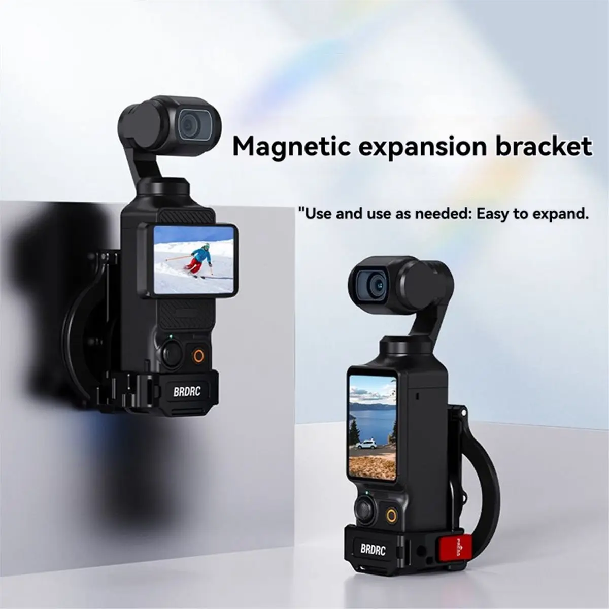 at33-brdrc-メタルテレプロンプターホルダー-dji-osmo-pocket-3用、カメラ磁気ブラケット（コールドシューアダプター付き）