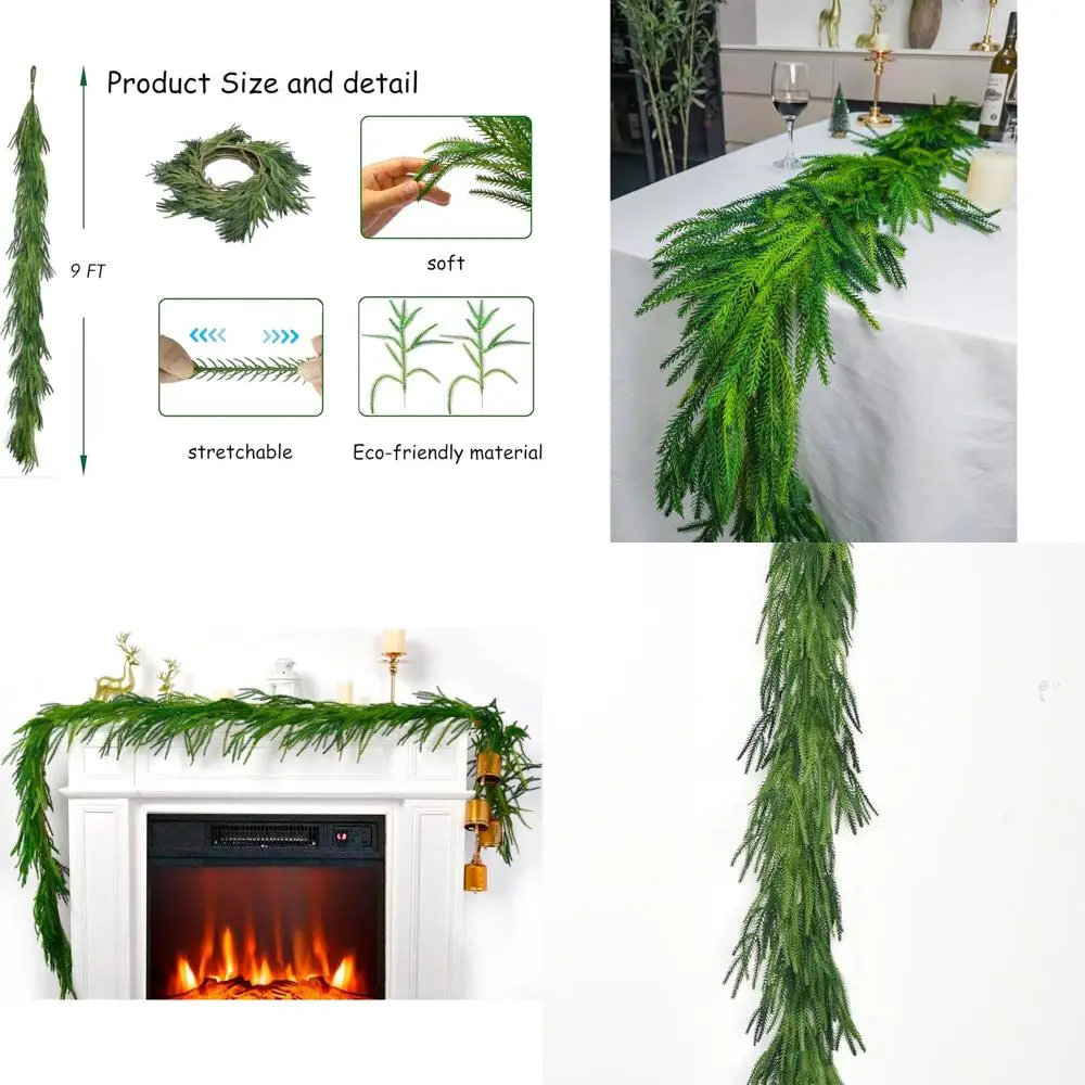 

Искусственные сосновые гирлянды Norfolk для Рождества и праздника, сезонные украшения для внутреннего мантии