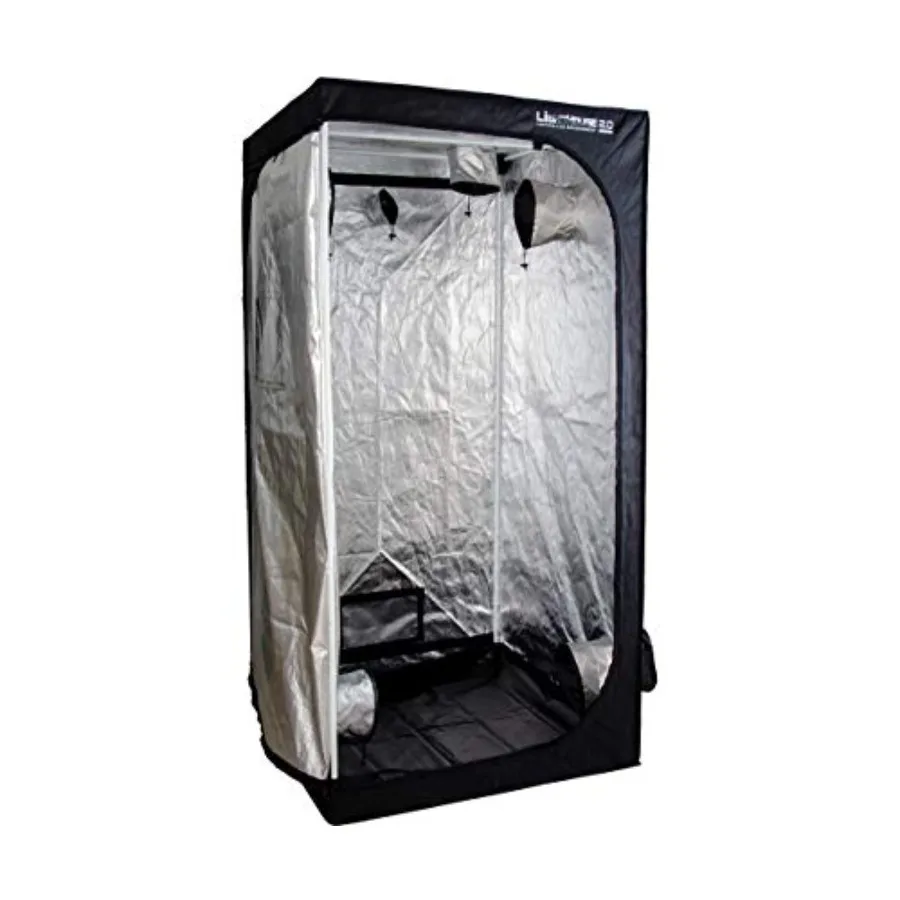 

Палатка для контрольируемой среды LHT33 Lighthouse 2.0, 3' x 3' x 6.5', черная, для использования в помещении, из прочной черной полиэстеровой ткани, с контролем температуры и влажности.