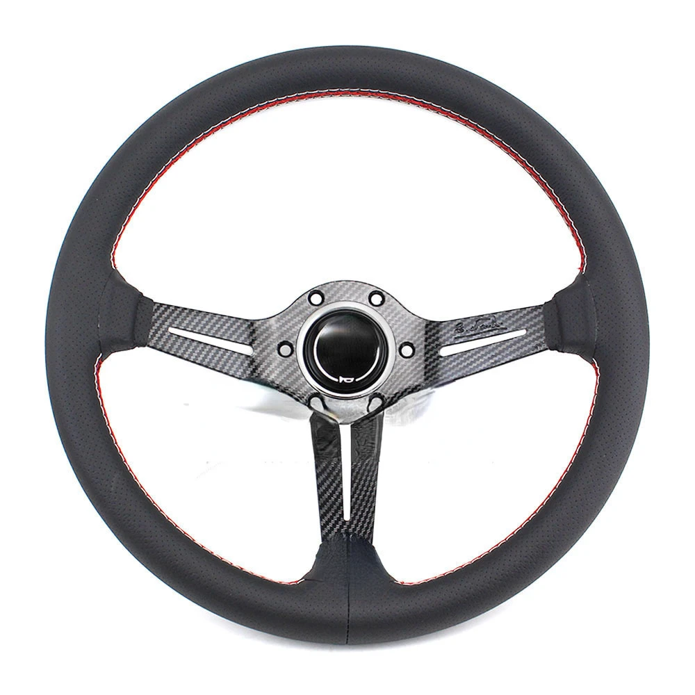 

14-Inch car modified steering wheel ND carbon fiber water transfer leather steering wheel