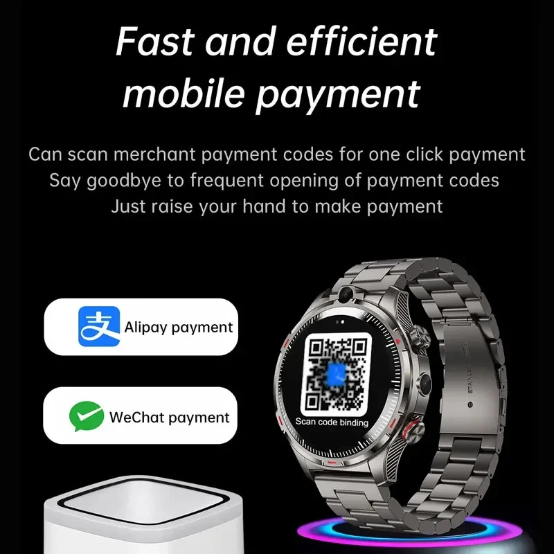 Smartwatch LW12 z kartą SIM 4G, ekranem AMOLED, dwoma kamerami, systemem Android 9.0, pozycjonowaniem GPS, WIFI, aplikacją do pobierania, smartwatch dla mężczyzn.