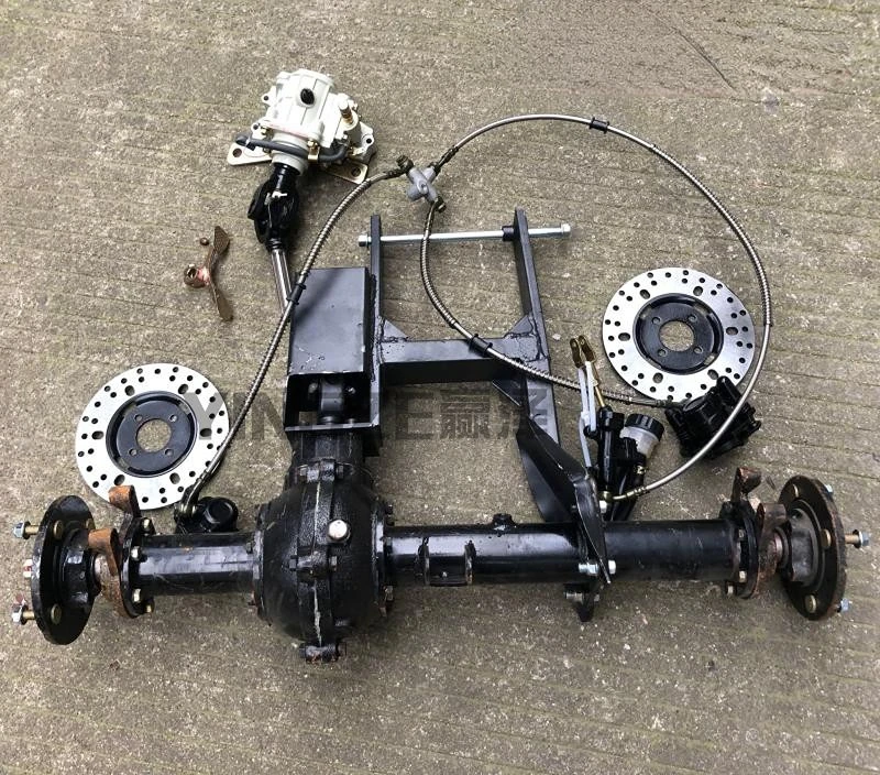 Retrofit of reverse three-wheel four-wheel motorcycle accessories, beach axle transmission differential, double disc brake