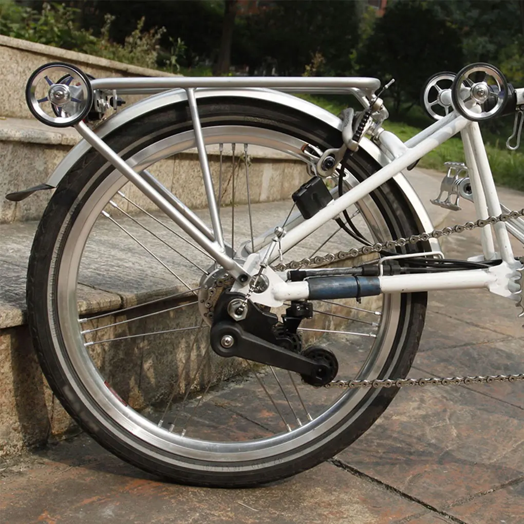 طية دراجة حامل الحقائب سبيكة انفصال قابلة لإعادة الاستخدام البضائع الرف الخلفي دورة في الهواء الطلق الرف استبدال ل Brompton الفضة