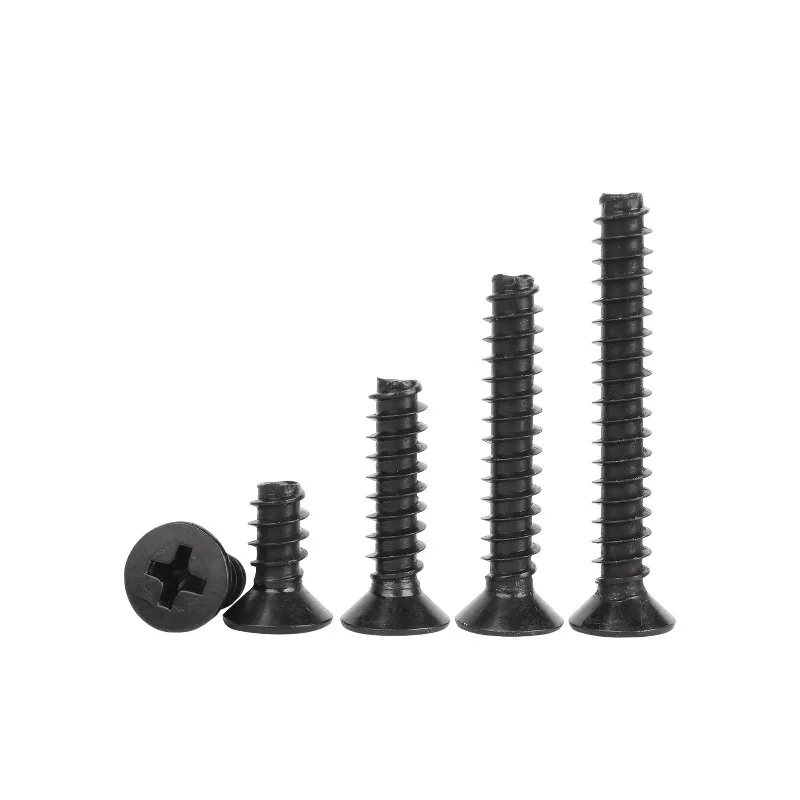 أسود الصليب غاطسة شقة رئيس الذاتي التنصت المسمار شقة الذيل M1 ~ M2.6 304 مسامير صغيرة الفولاذ المقاوم للصدأ #5