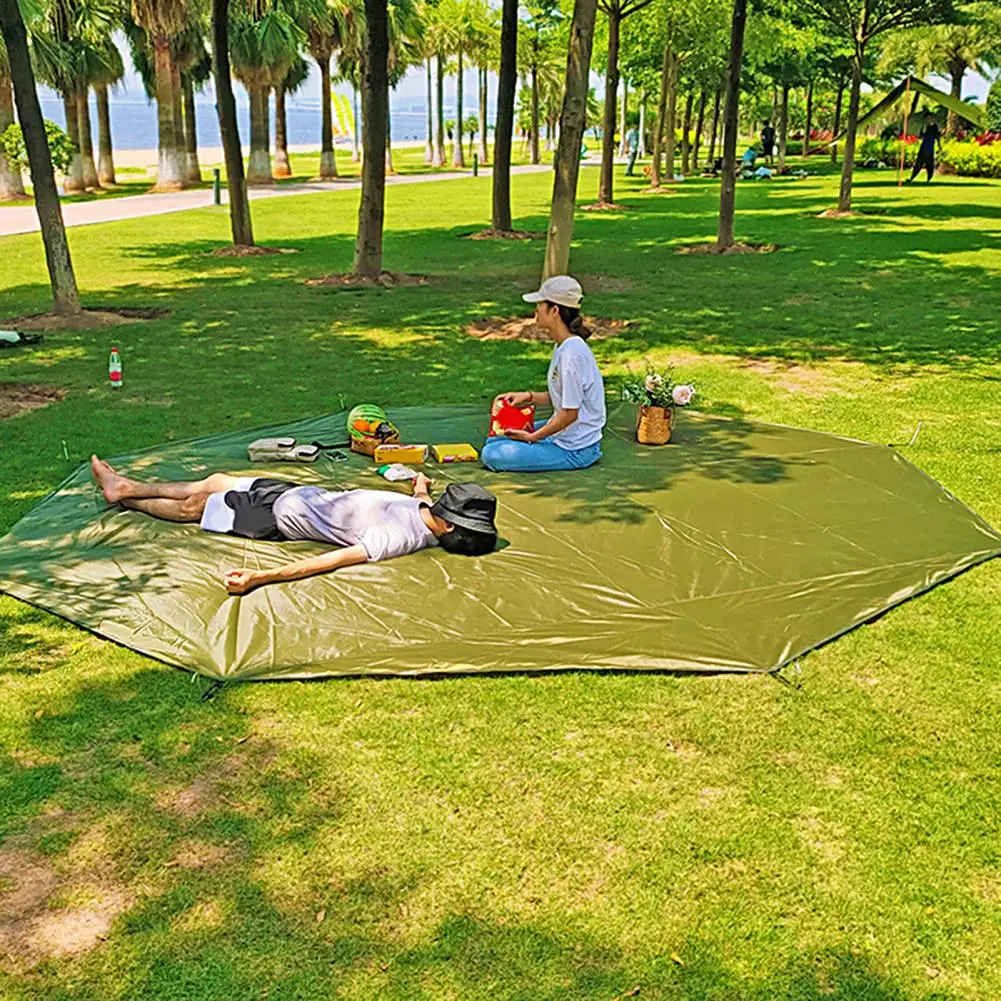 Octagonal Tent Mat 1 Set Useful Wear Resistant Easy to Carry  Multipurpose Camping Mat Octagonal Picnic Pad for Garden