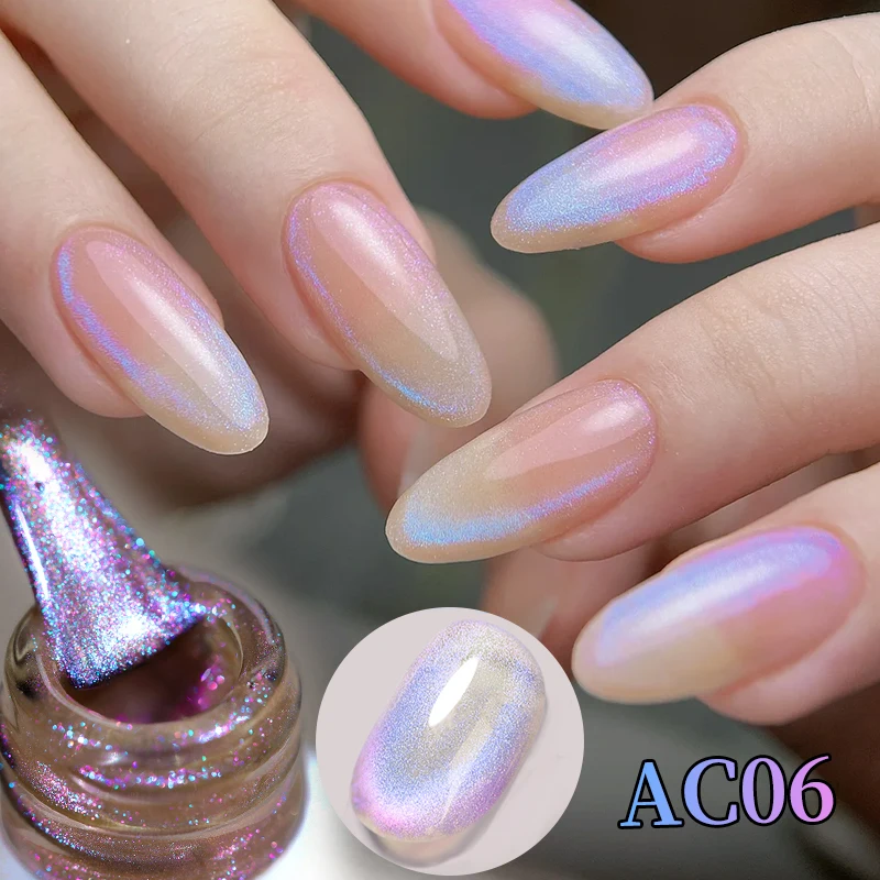 NASCIDO PRETTY-Esmalte Gel, Brilho Aurora, Gato Magnético, Mergulhe, LED UV, Top Coat, Semi Permanente, Verniz Nail Art, 10ml