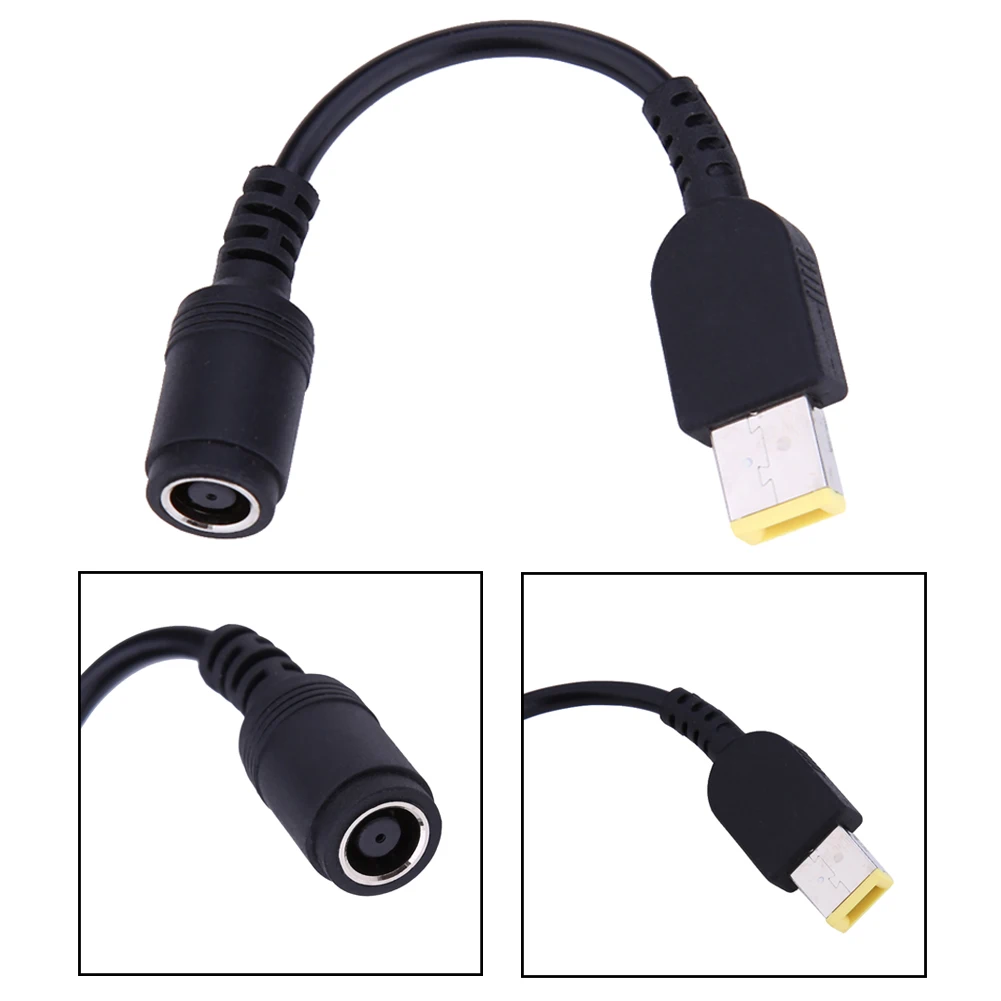

2PCS 7.9x5.5mm Jack to Square Slim Tip DC Connector Adapter Cable for Lenovo ThinkPad X1 Carbon Laptop Power Charger