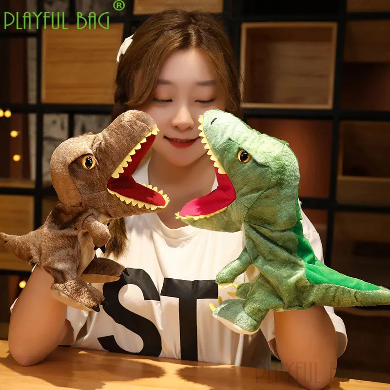 Dinosauro Peluche Burattini a mano Animali di peluche ripieni Giocattoli Triceratop Educazione Apprendimento Regali per bambini Bambole Kawaii ZG189