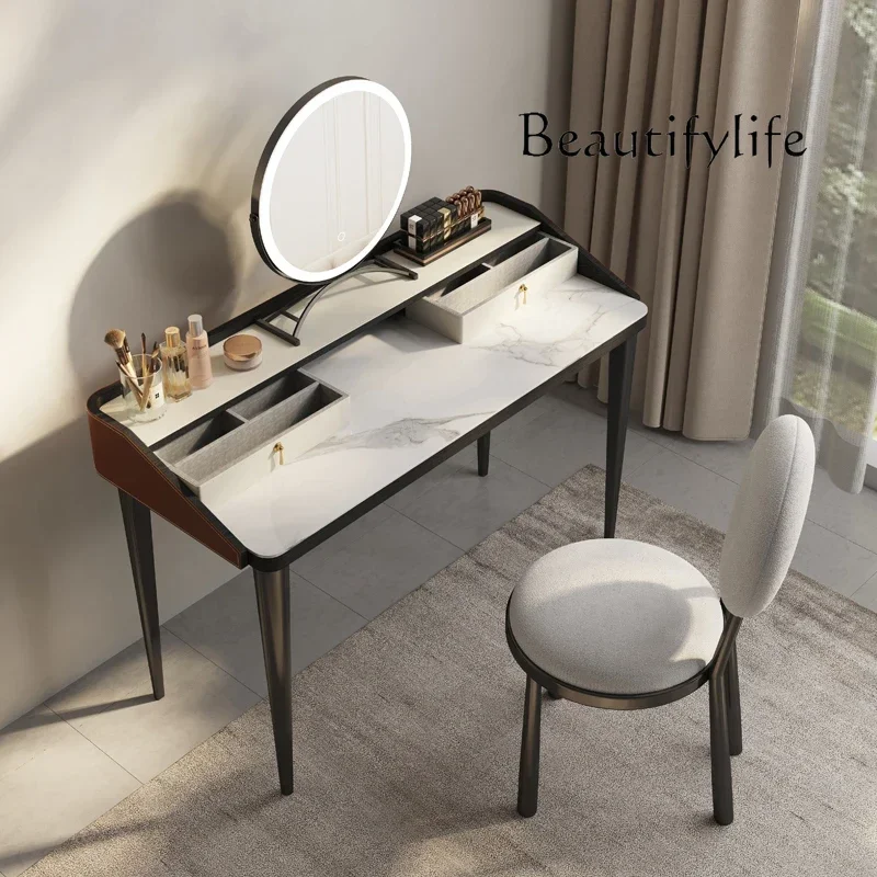 Italian minimalist rock slab dresser light luxury modern simple bedroom high-end makeup table