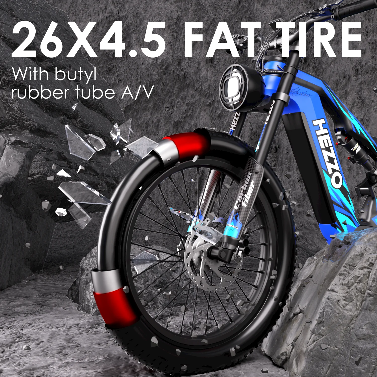 HEZZO K9 Carbon Fiber Ebike 52V 1000W Bafang M620 Middrive Electric Bicycle 21Ah LG 50Kmp 26X4.5\