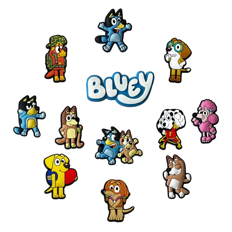 30szt Kolekcja Bluey Charms do butów Crocs Diy Ozdoby do butów Akcesoria do sandałów Udekoruj i prezenty urodzinowe dla dorosłych i dzieci