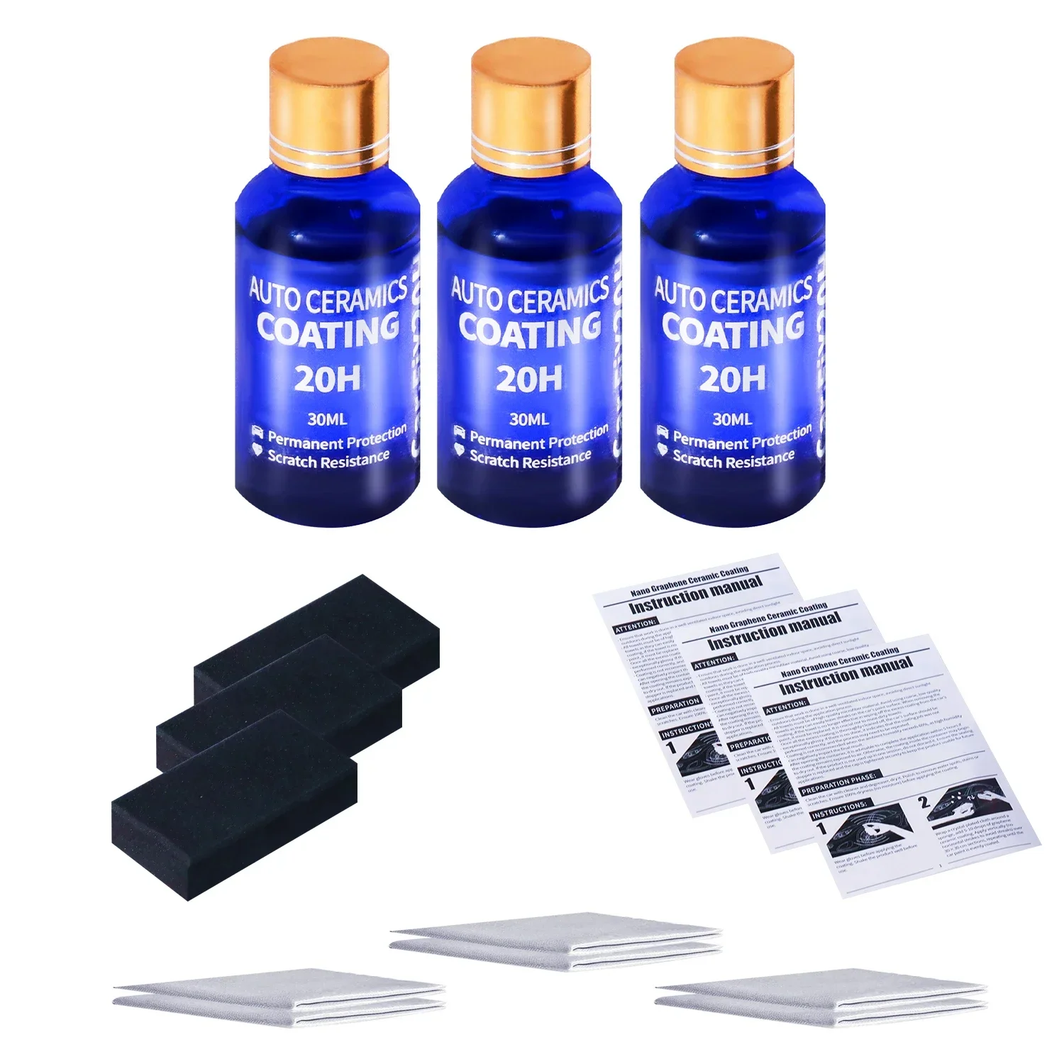 

3 шт., 20 часов, полировальный воск с керамическим покрытием, супергидрофобный уход за краской, долговечность, антикоррозийное покрытие, хрустальное автомобильное жидкое стекло