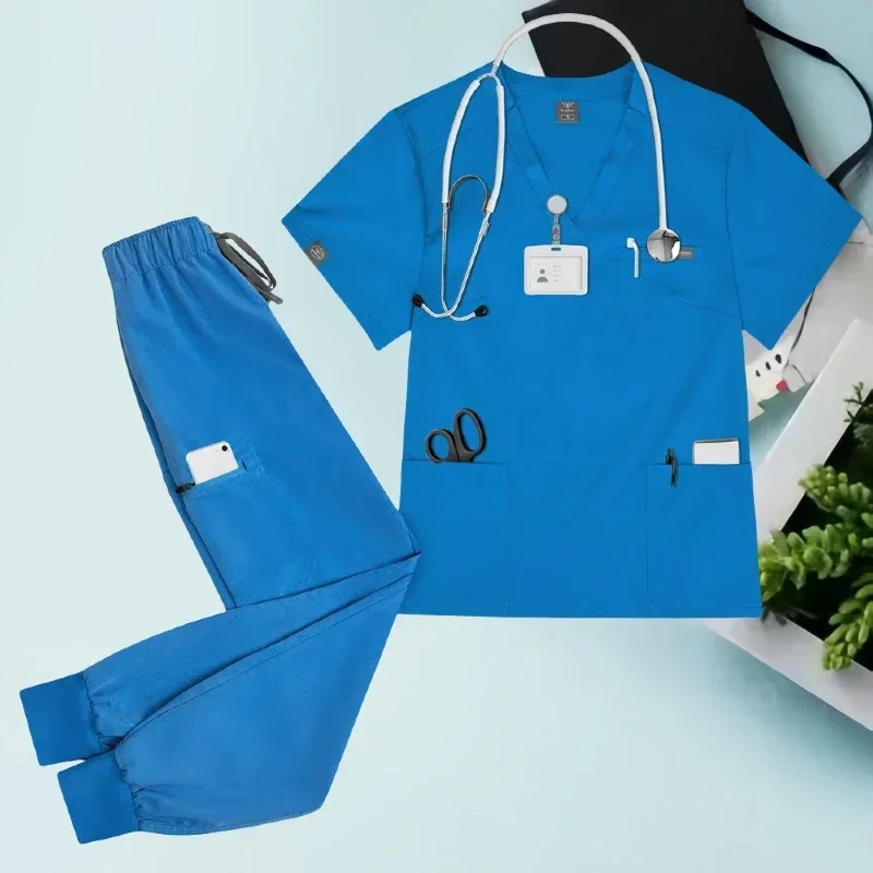 Acessórios de enfermeira fino ajuste esfrega conjuntos feminino uniformes médicos hospital médico roupas clínica dentária workwear pet ternos cirúrgicos