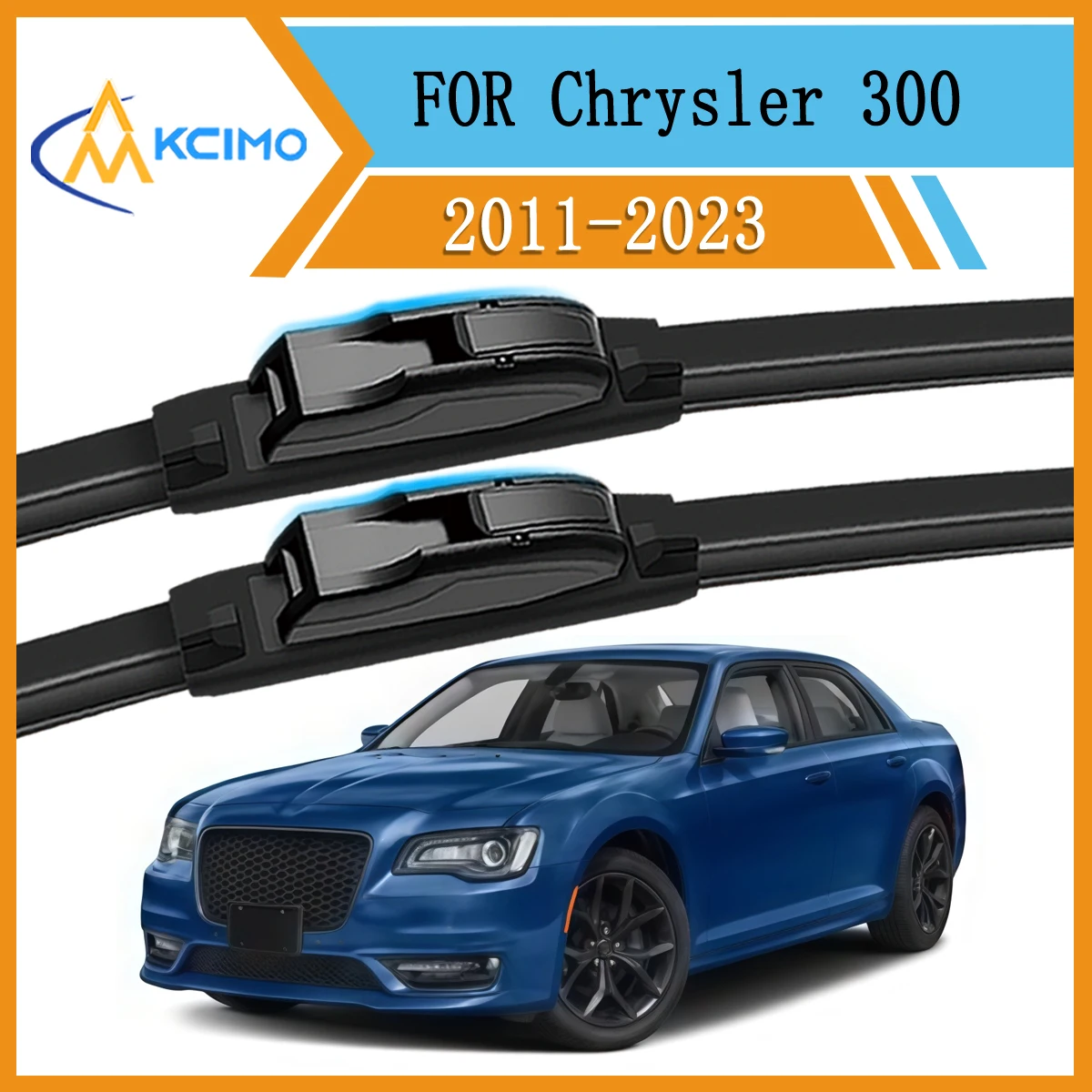 

Complete 2PCS Front Wiper Blades Kit For Chrysler 300 LD 2011-2023 All-Season Easy Clip Installation (Driver & Passenger Side)