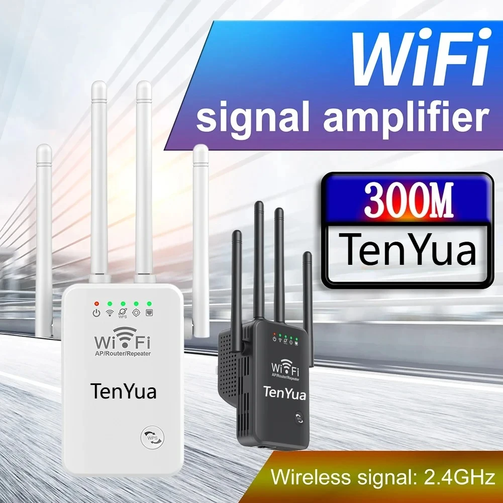 

Удлинители Wi-Fi, усилитель сигнала 2,4G, беспроводной Wi-Fi, интернет-ретранслятор, 300 Мбит/с, 4 антенны, большой радиус действия с портом Ethernet для дома