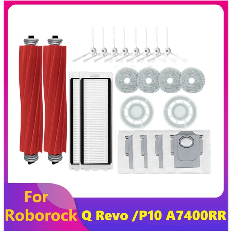 

Main Side Brush Hepa Filter Mop Cloths Rag Dust Bag For Roborock Q Revo / P10 A7400RR Vacuum Cleaner Accessory